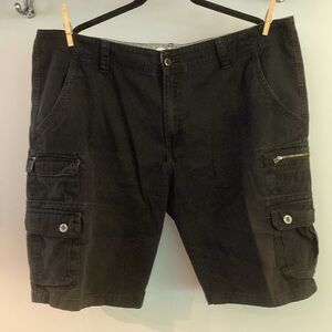 Plugg Black Cargo Shorts